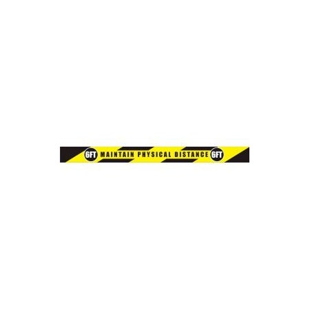Ergomat Maintain Physical Distance Floor Strip, Rectangle, Vinyl Adhesive, 3 x 36 DSV-STRIP 108-SD-B